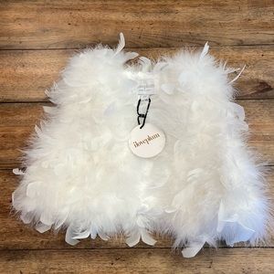 I Love Plum - white feather vest - tags still attached